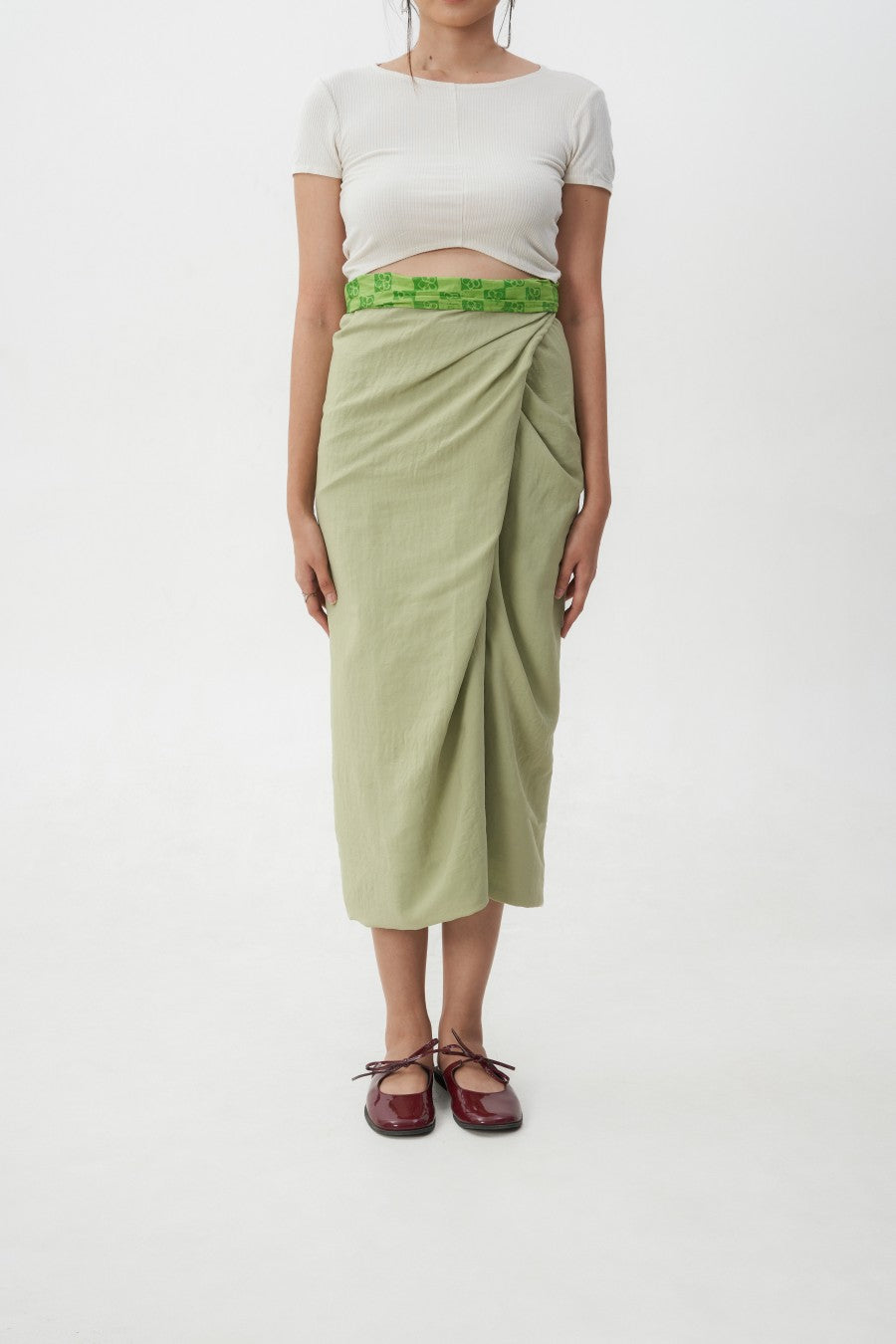 Kuka Wrap Skirt 2 in 1 Green - Kurantaka