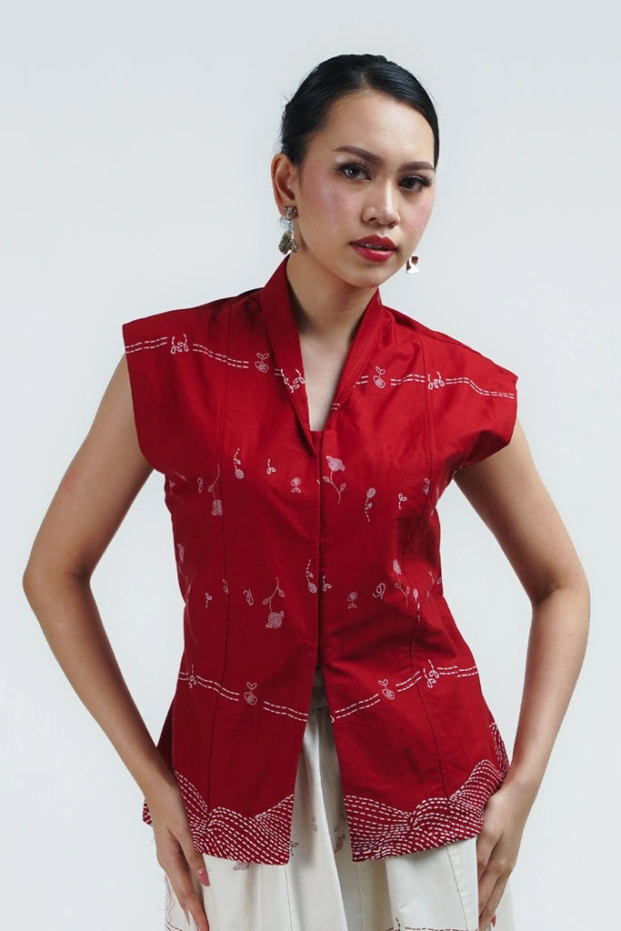 Kembali Encim Sleeveless Red - Damakara