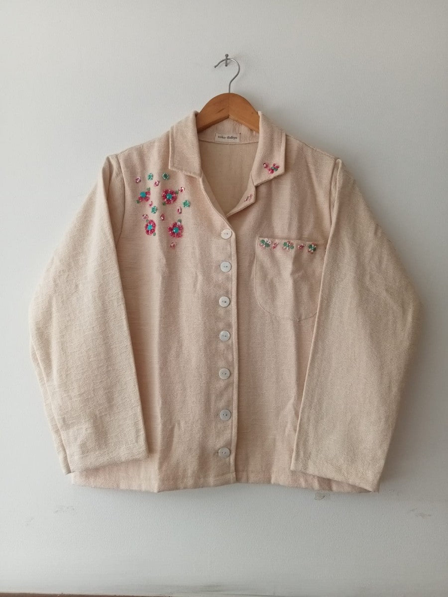 Macy Beaded Jacket Creme - Toko Didiyo