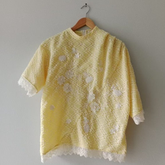 Ava Lace Blouse New Yellow - Toko Didiyo