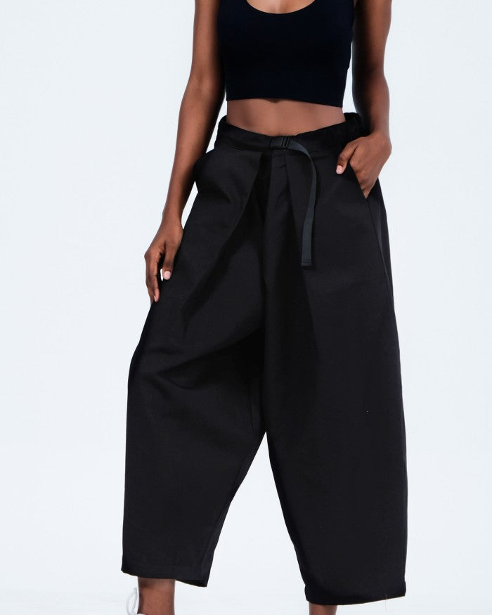 Jane Flow LX-Pleated Wide-Fit Pants - 237