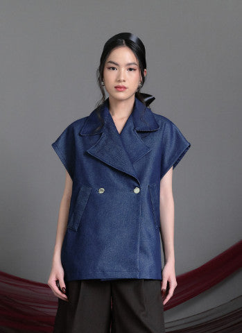 Ethereal Oversized Vest Denim - LR Studio