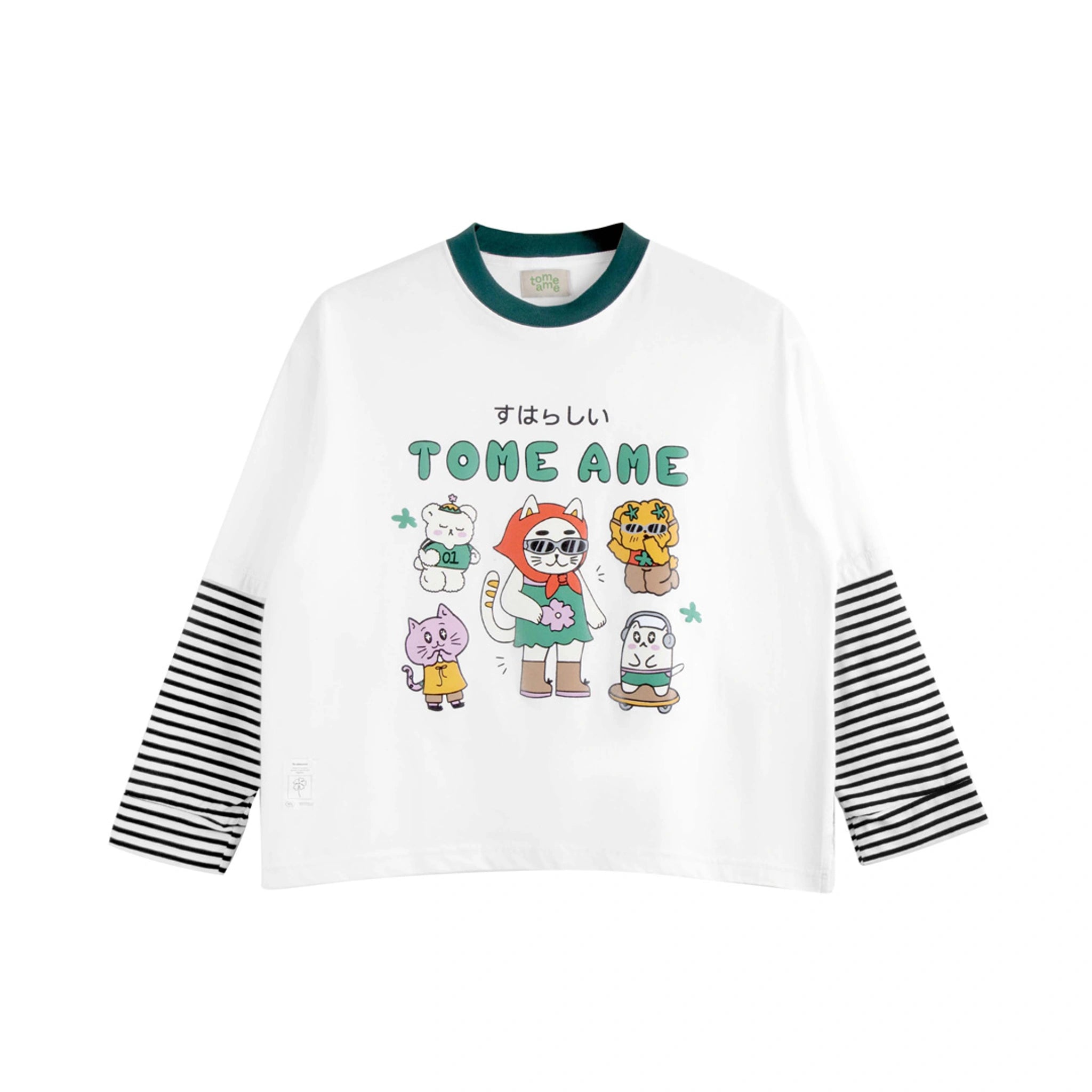 Chiyo Longsleeve Tee White - Tome Ame