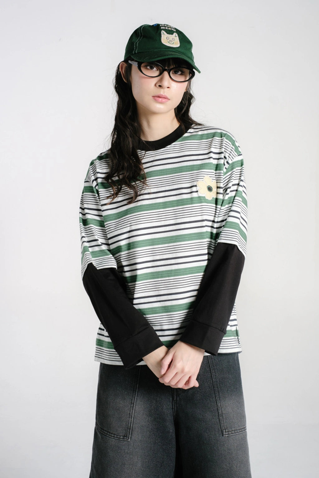 Nao Striped Longsleeve Green - Tome Ame