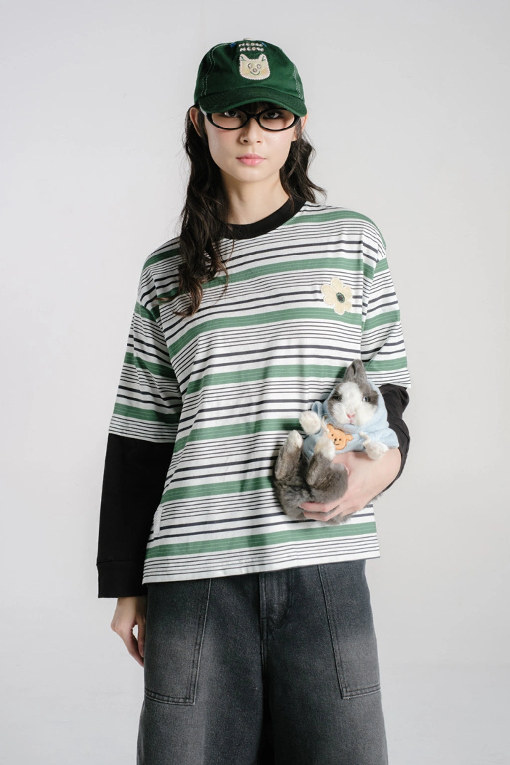 Nao Striped Longsleeve Green - Tome Ame