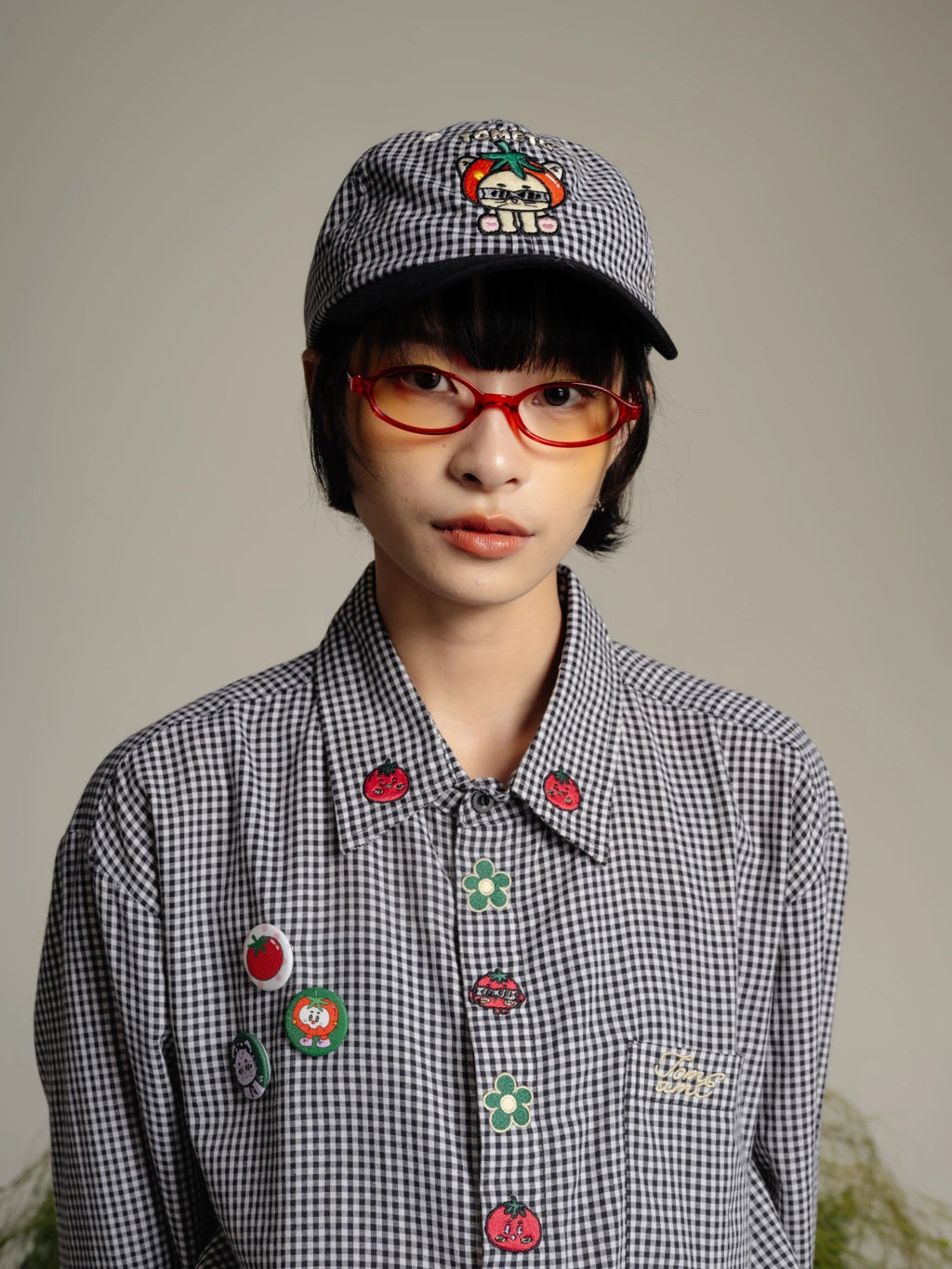 Kou Cap Plaid Black - Tome Ame