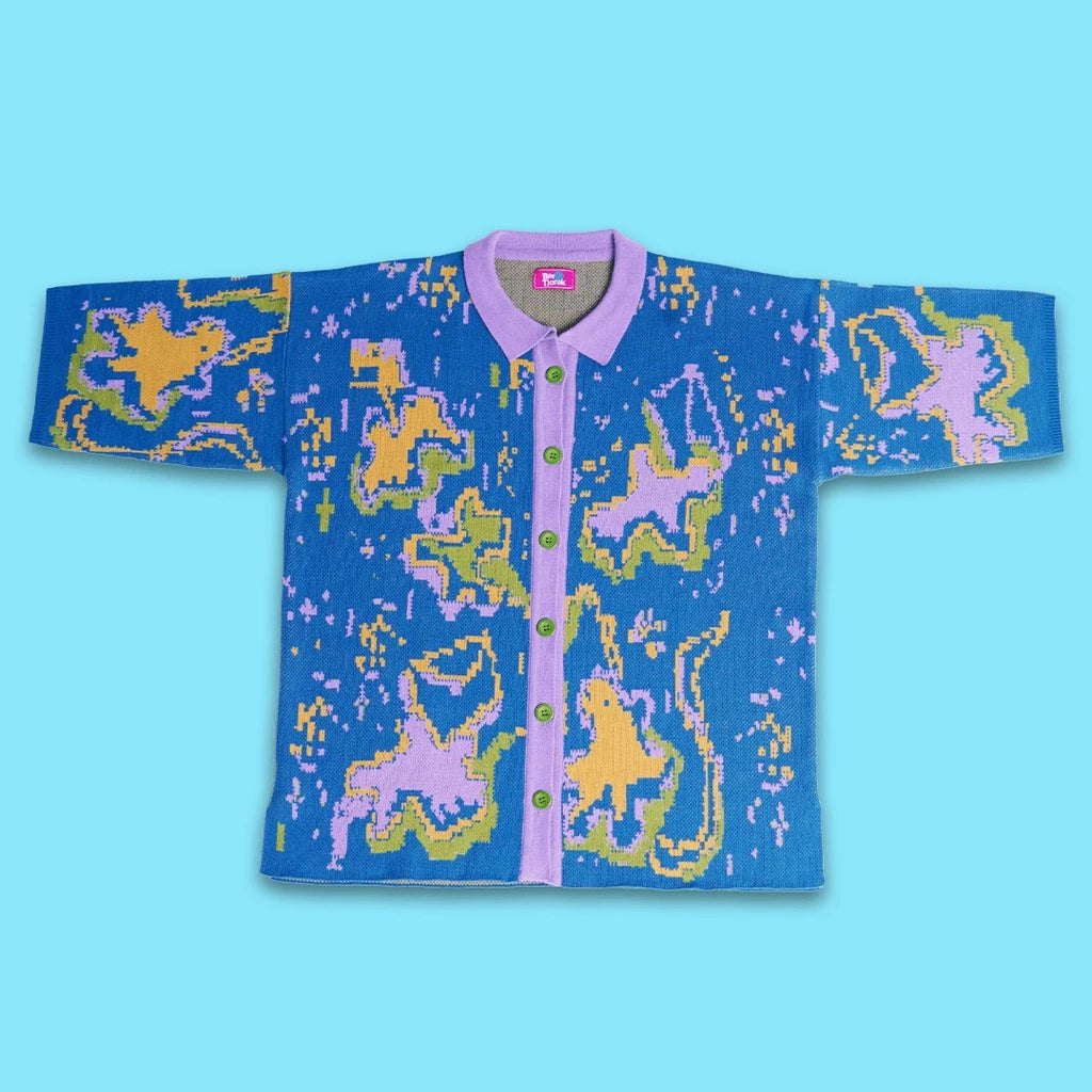 Pixel Dust Knitted Shirt Blue Lilac - Bertjorak