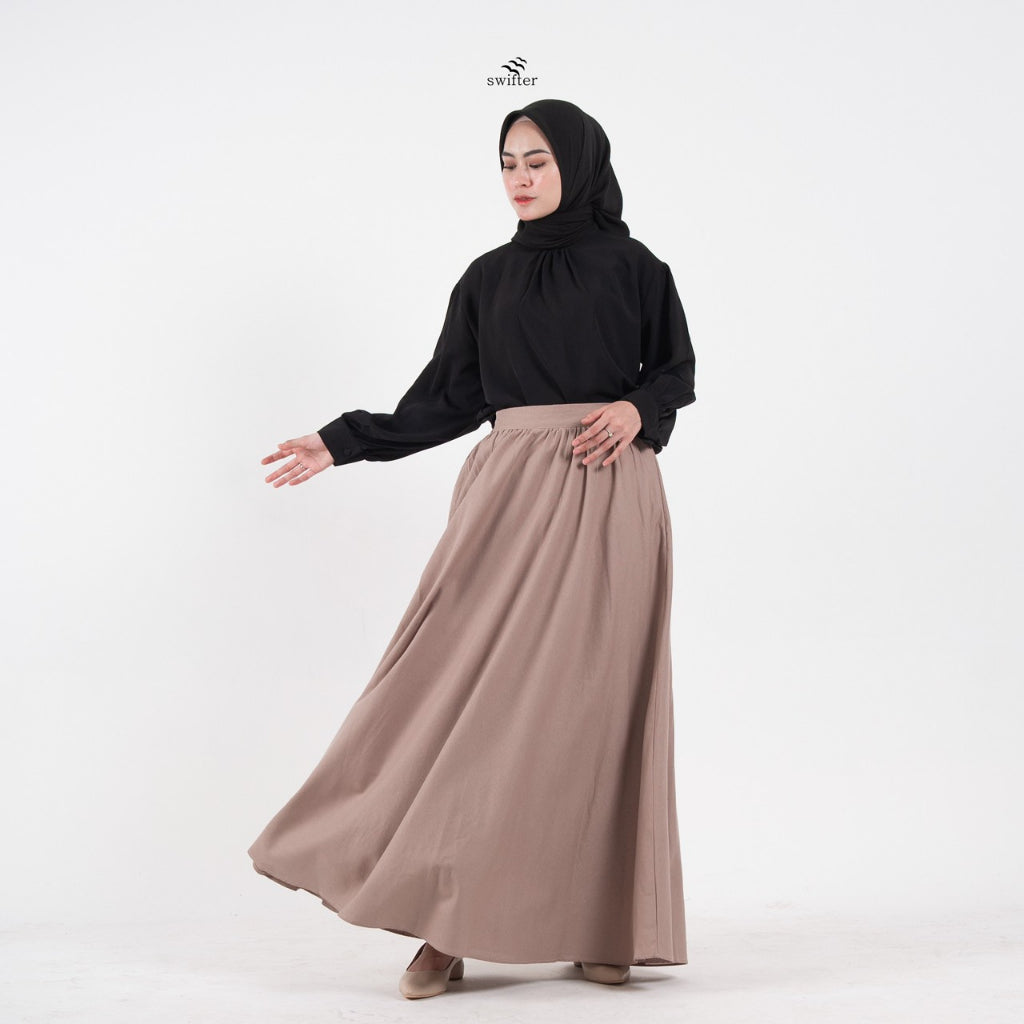 Alesha Linen Skirt Ash Brown - Swifter