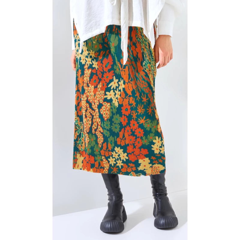 Pleated Skirt In Psychedelic  - Yestoday