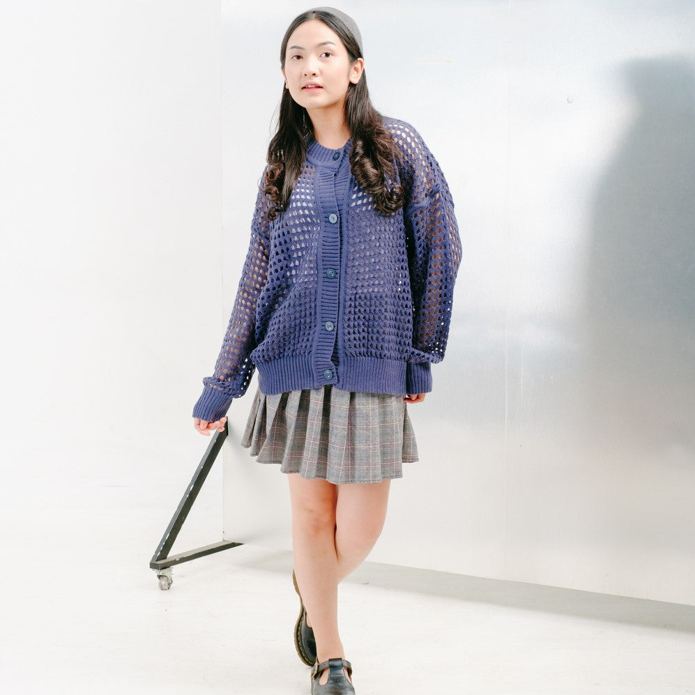 ​Ruka Net Cardigan Denim - Vintage House
