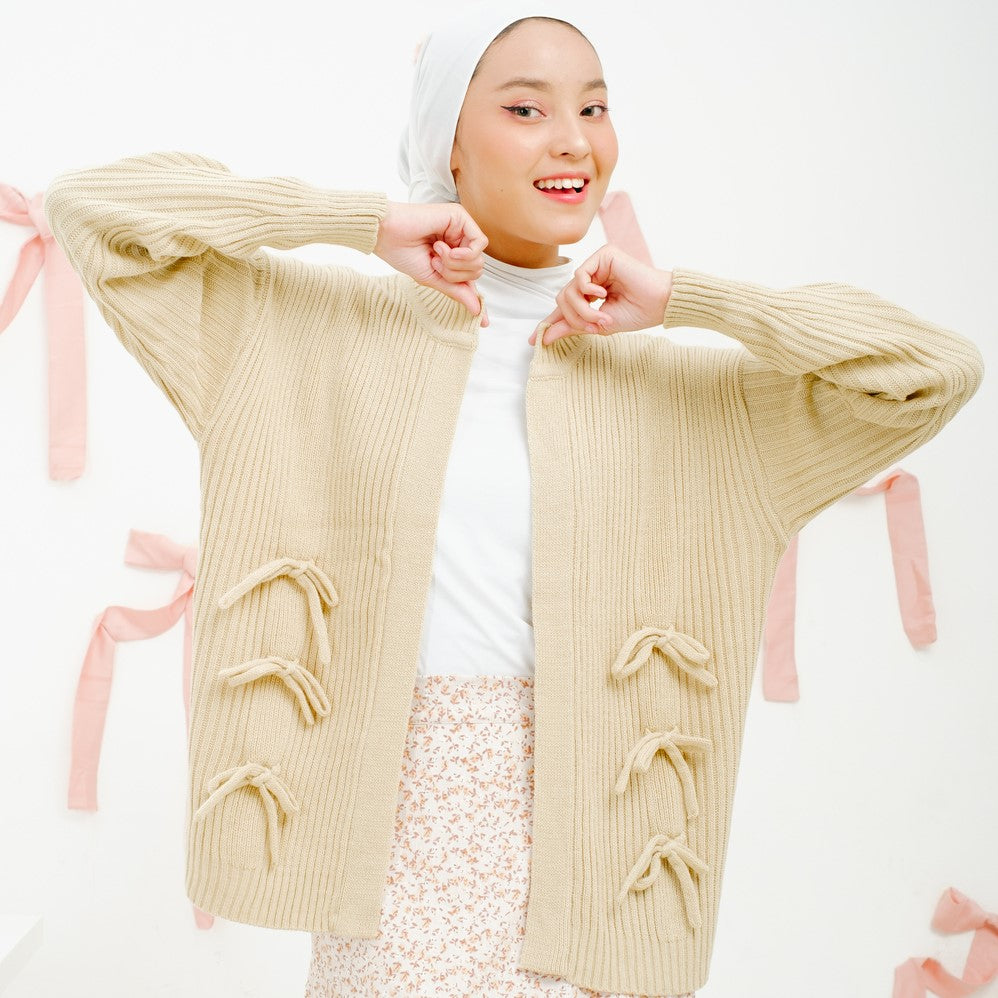 Ahyeon Ribbon Cardi Cream - Vintage House