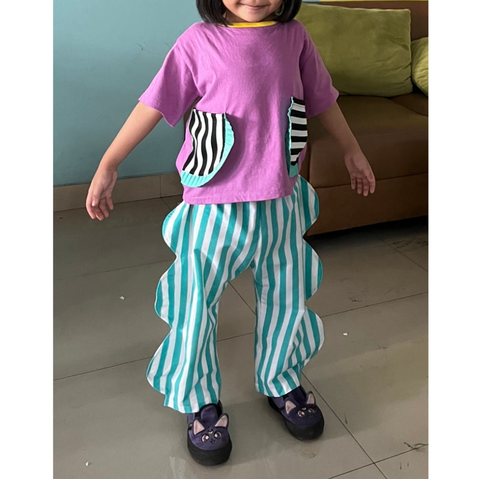 HGL Bambini - Scallop Stripes Melon Pants - Mplayground