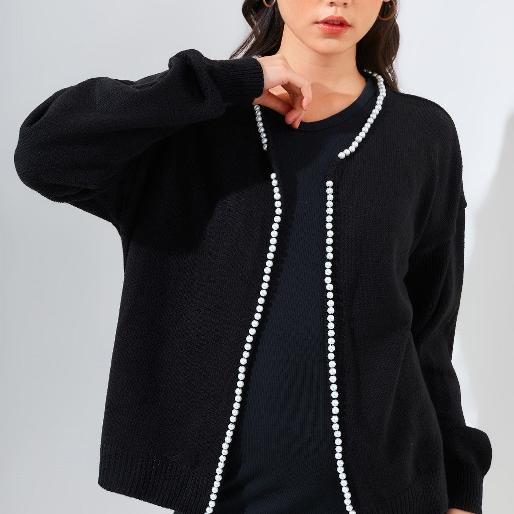 Pearl Cardigan Black - Pukka