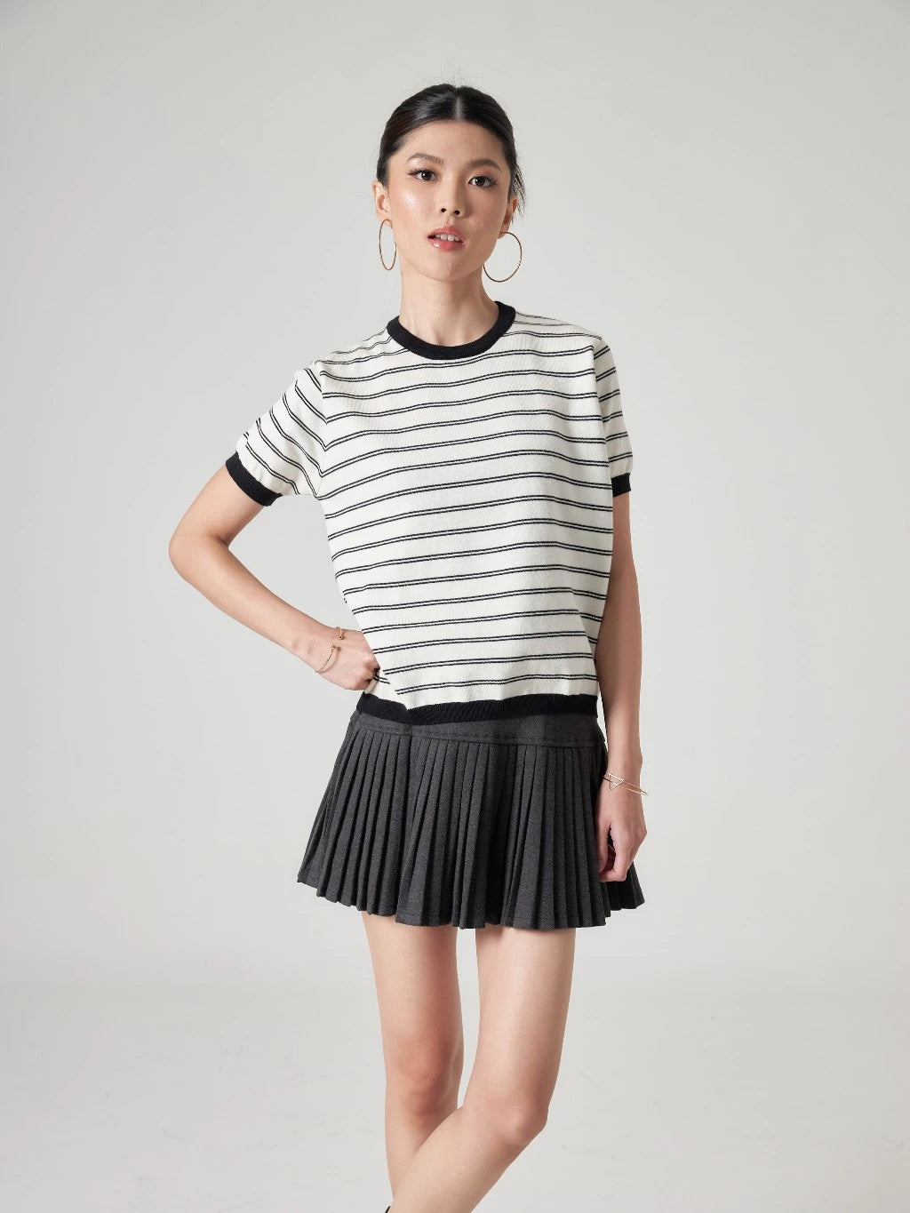 Carrie Knit Stripes Top - Mine