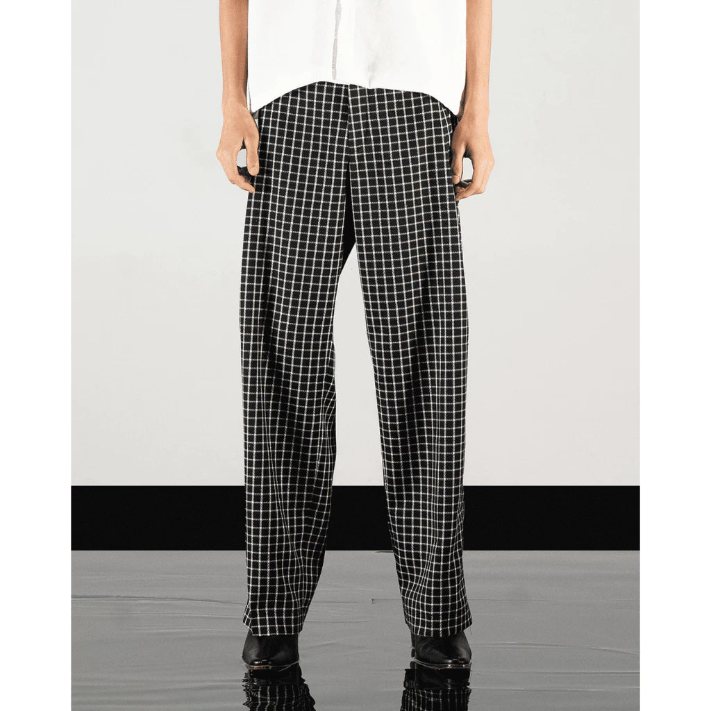 Yujin Tartan Black Trouser Pants - SVH Official