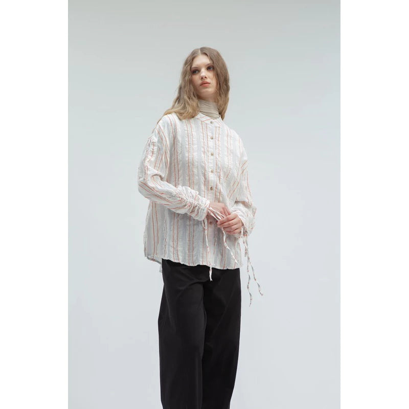 Kaiyo Shirt In Peach Stripe - Yestoday