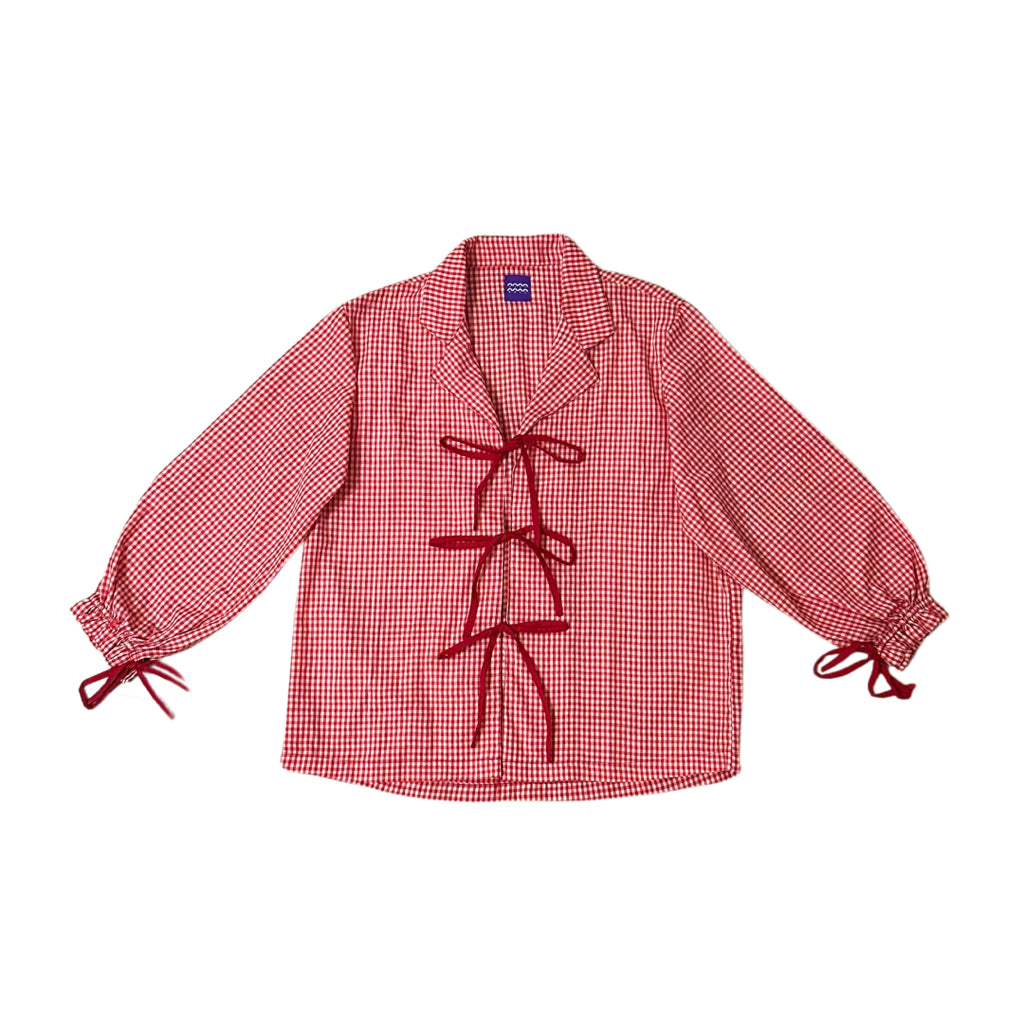 Tango Gingham Long Sleeve  Red - Tuff Puff