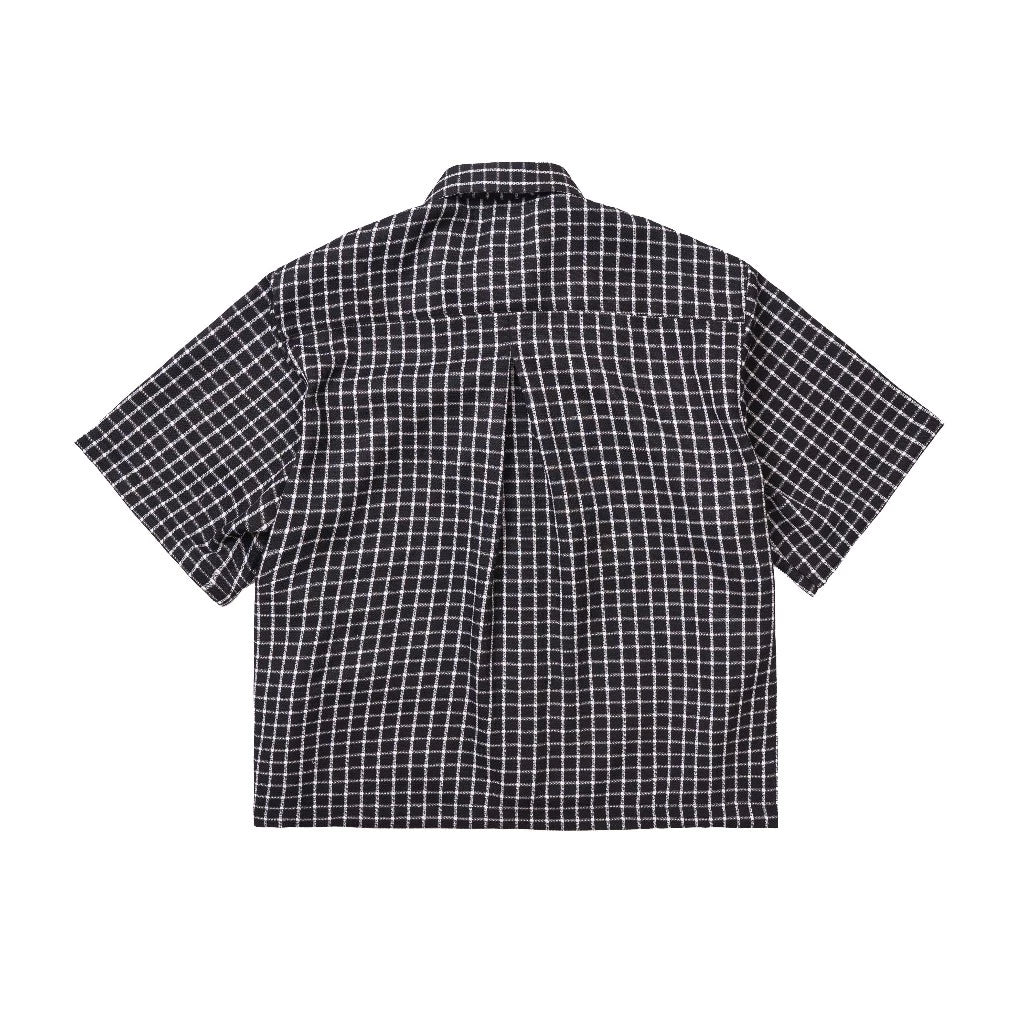 Cosmic Tartan Black Boxy Shirt - SVH Official