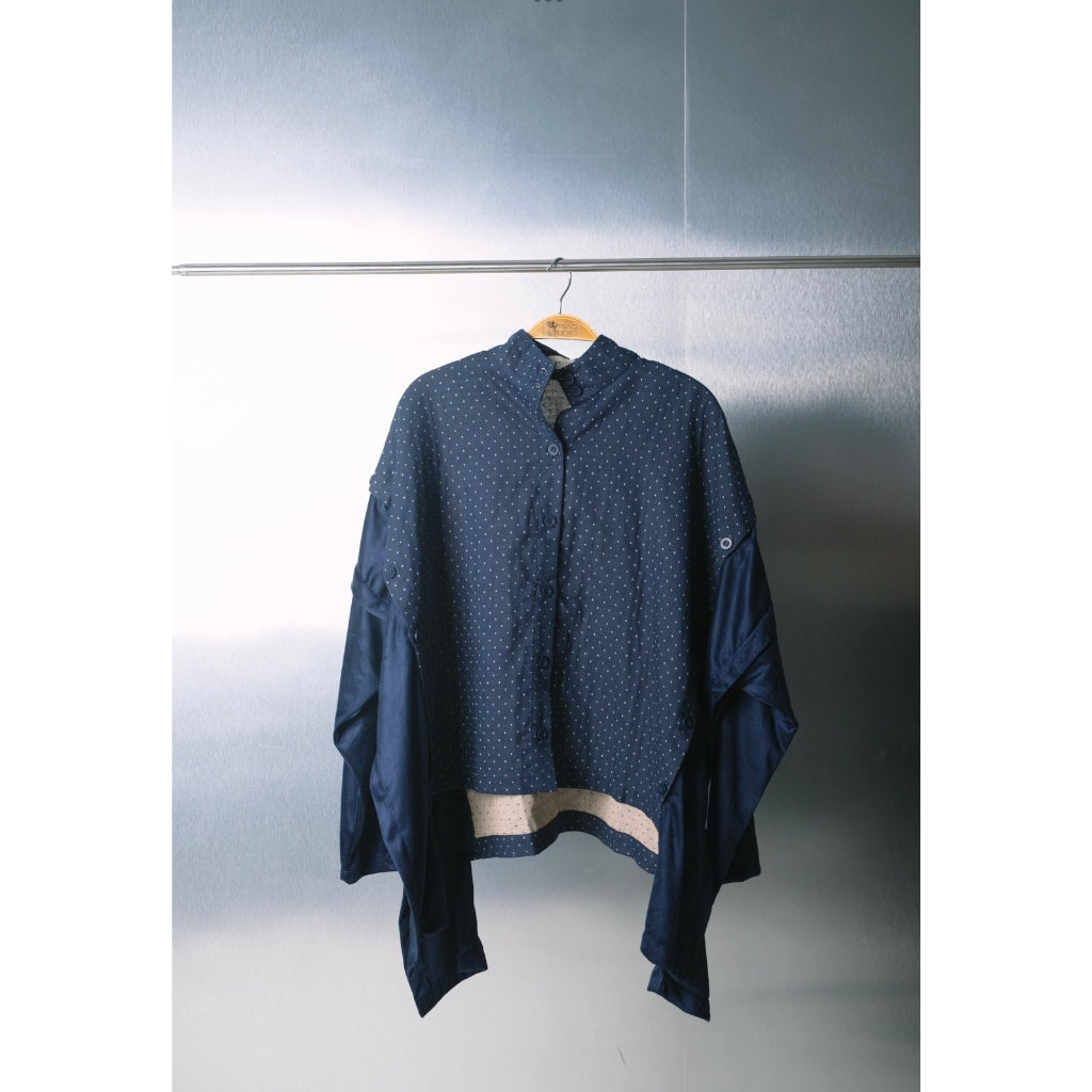 Navy Sleeve Vest Shirt - Wad Studio