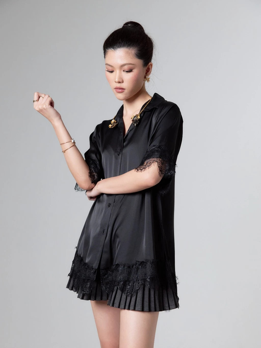 Cheryl Silk Shirt Black - Mine