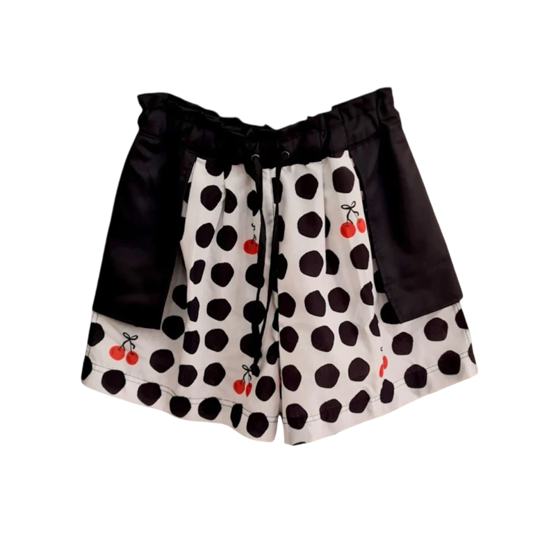 Cherry Polka Short Black White - Saya Saya