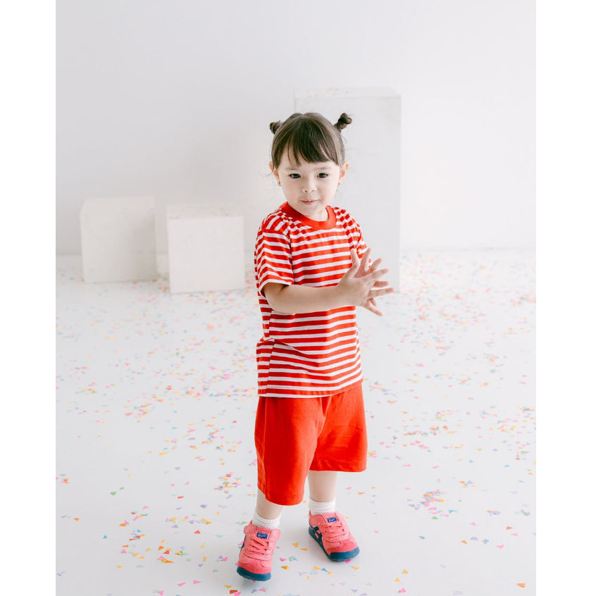 Striped Smile Kids Set Red - Mini Cottons