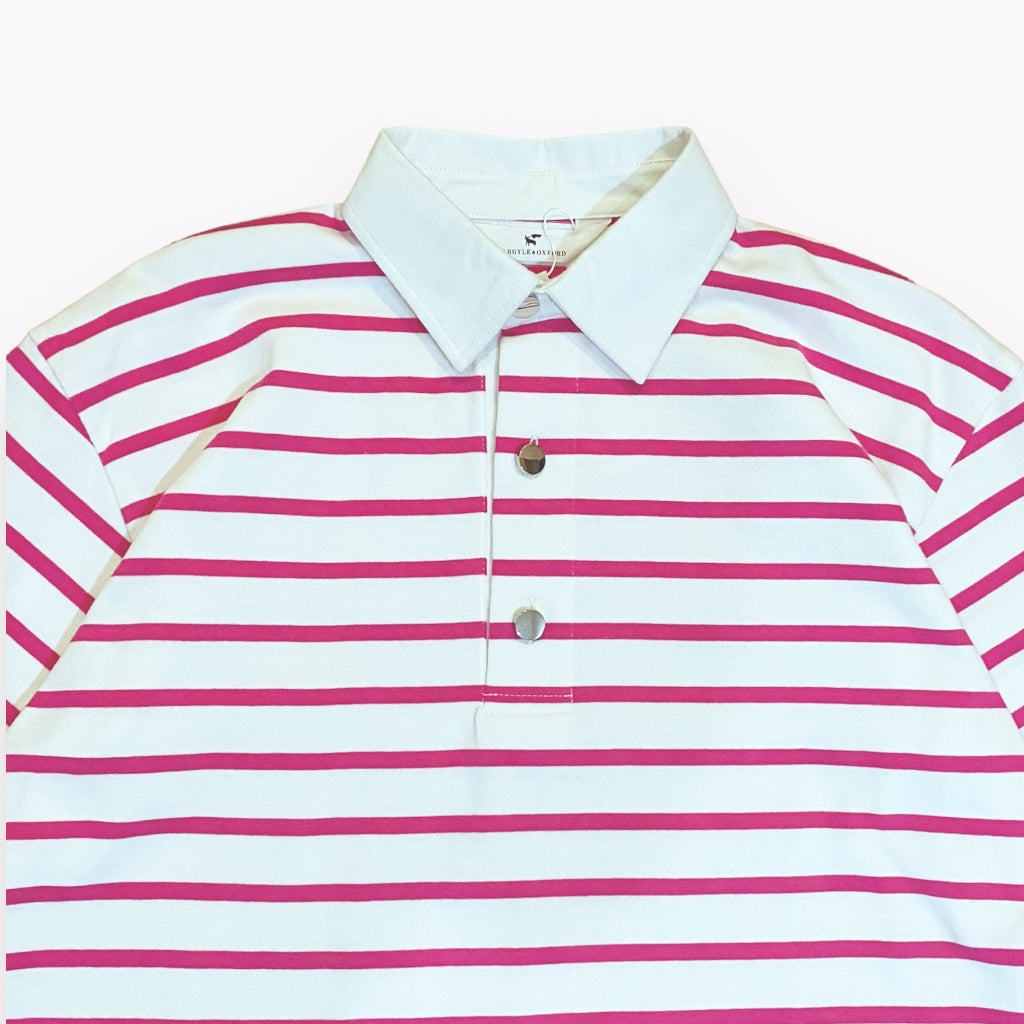 Stripe Polo Shirt Magenta - Argyle & Oxford