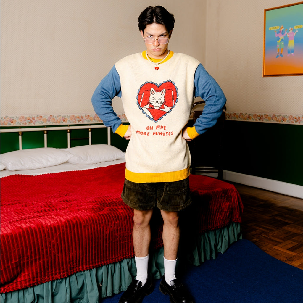 'Bloom Boom" Knitted Shirt Blue - Oh.Irv