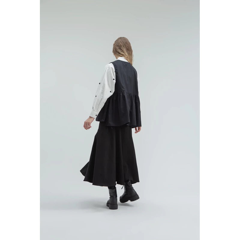 Apron Shirt In Black - Yestoday