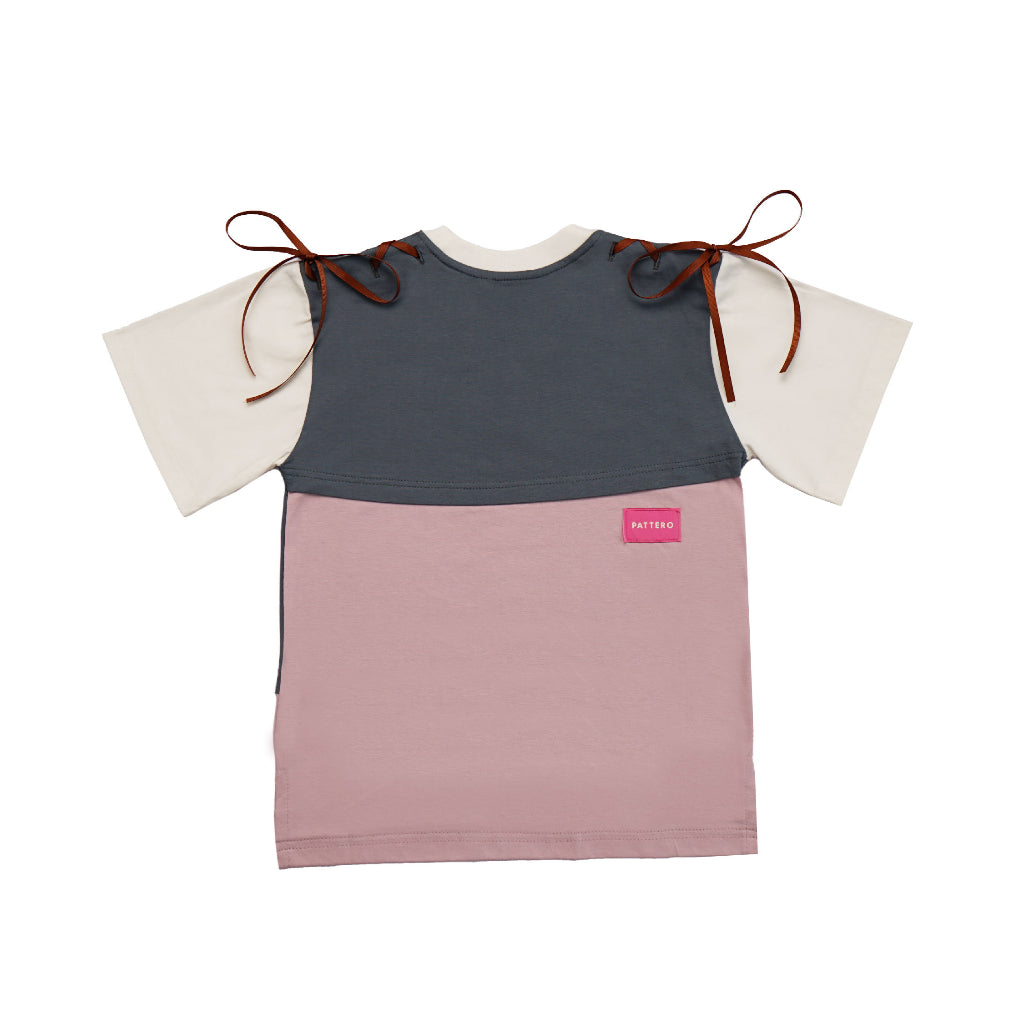 Ash Pink Ribbon Charm Tshirt (Size 2) - Playwithpattero