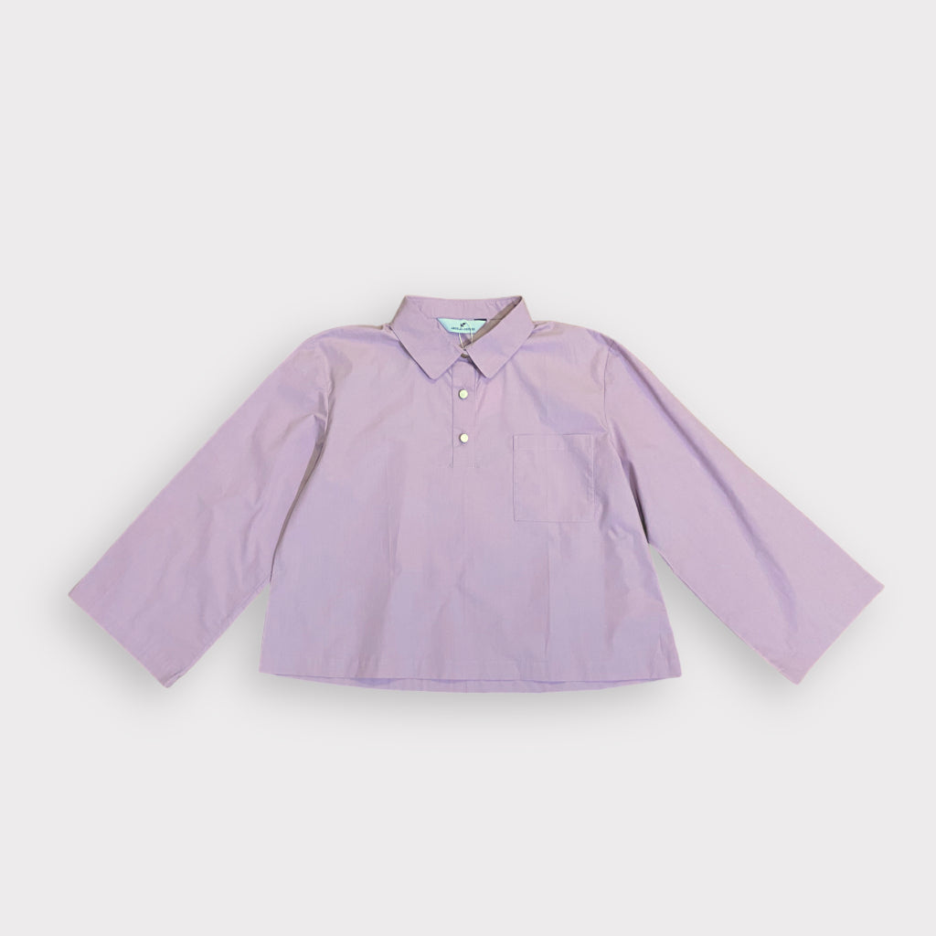 Cotton Polo Shirt LS - Dusty Lilac - Argyle & Oxford