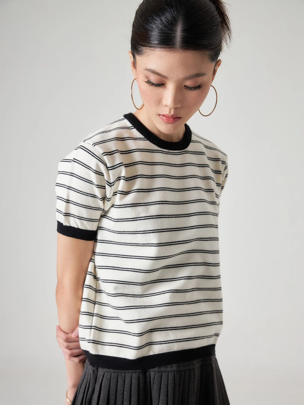 Carrie Knit Stripes Top - Mine