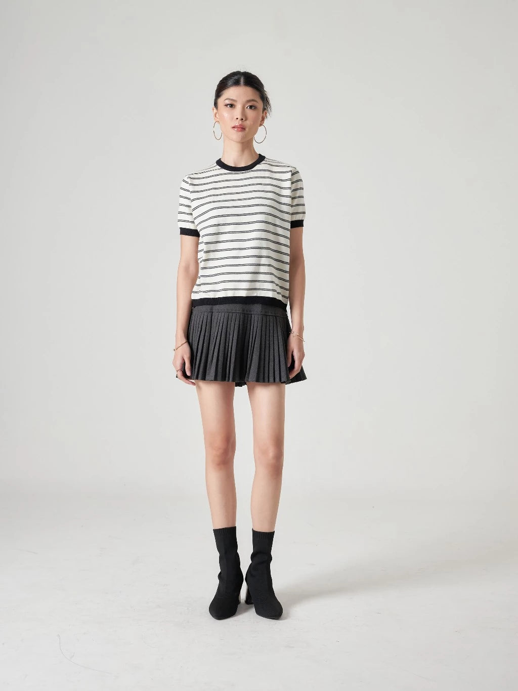 Carrie Knit Stripes Top - Mine