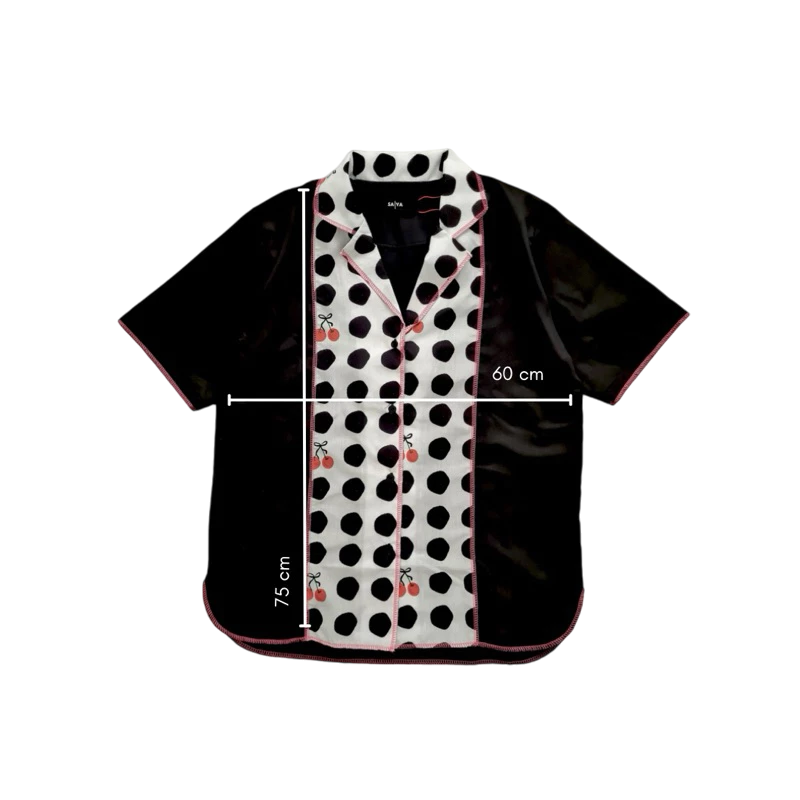 Cherry Polka Shirt Black - Saya Saya