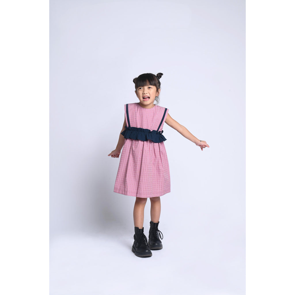 Berry Plaid Dress - Amber Kids