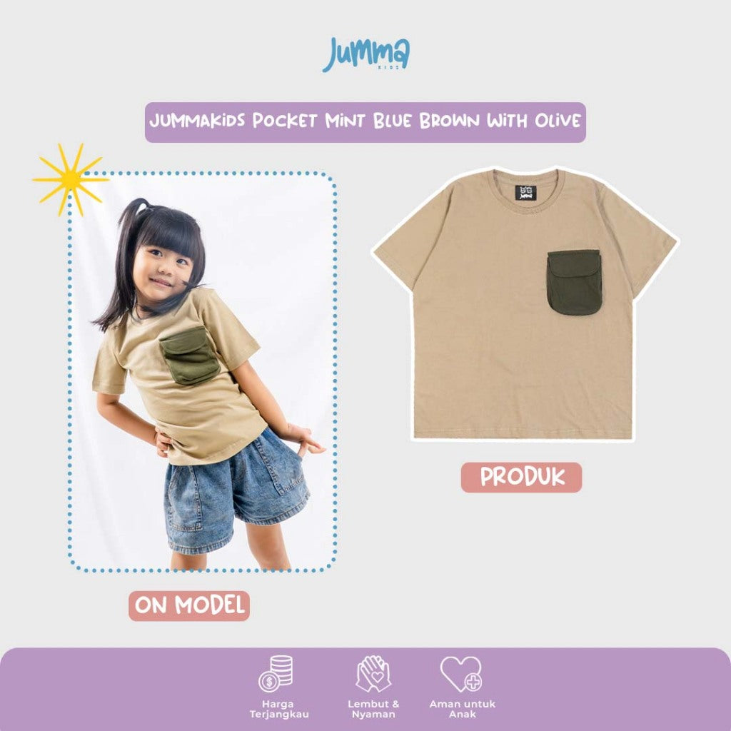 HGL Bambini - Kaos Anak Pocket Brown With Olive - Jumma Kids