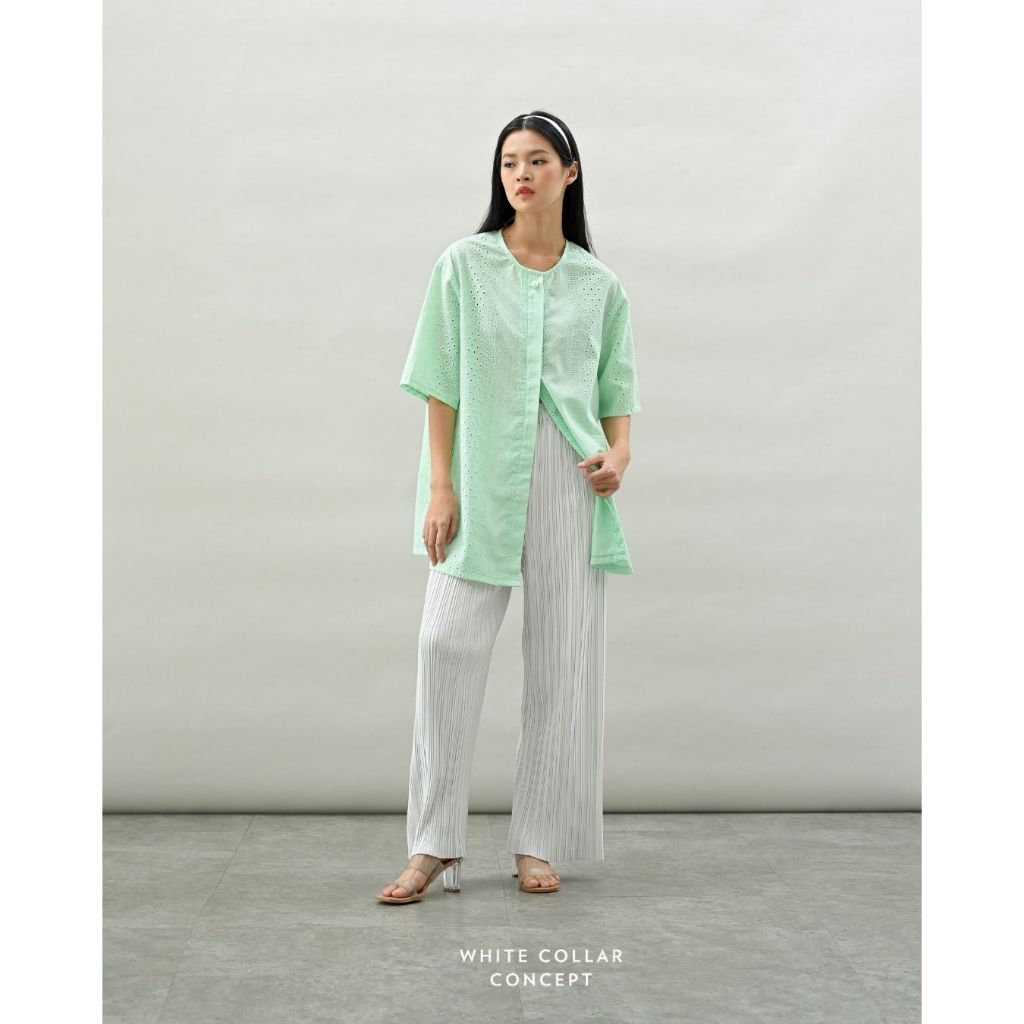 Raya Lace Shirt - White Collar Concept