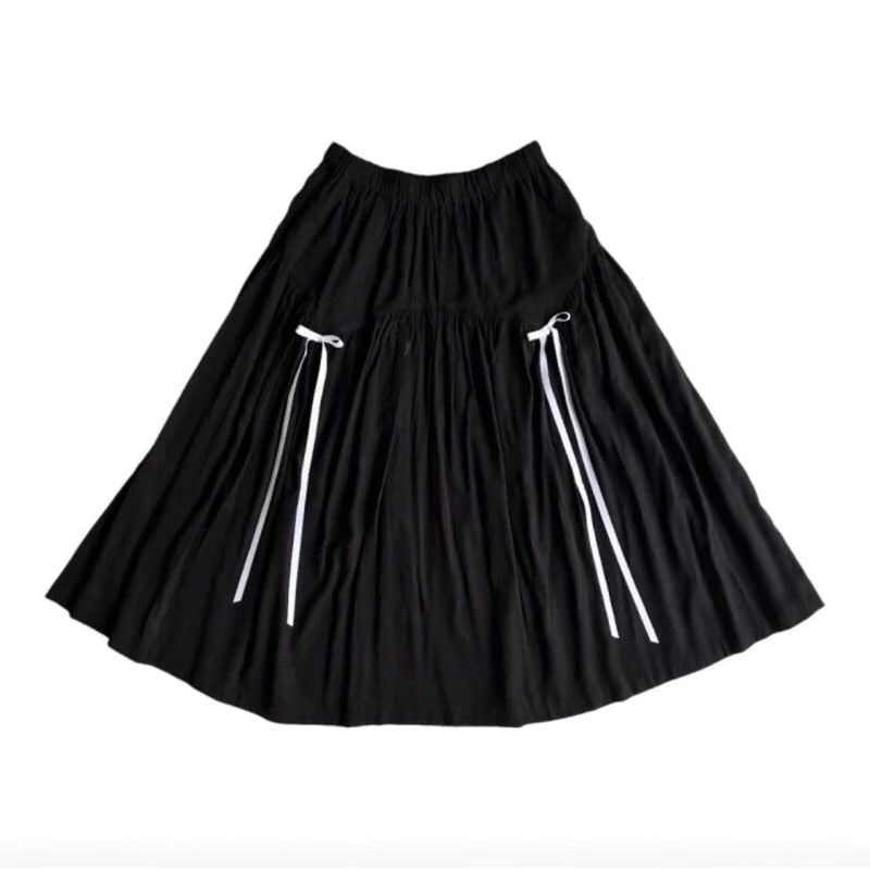 Ribbon Cotton Flare Skirt - Argyle & Oxford