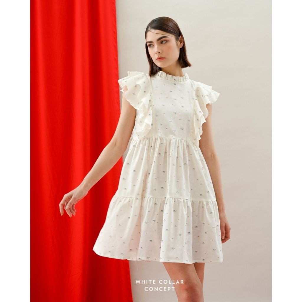 Fei Dress White - White Collar Concept