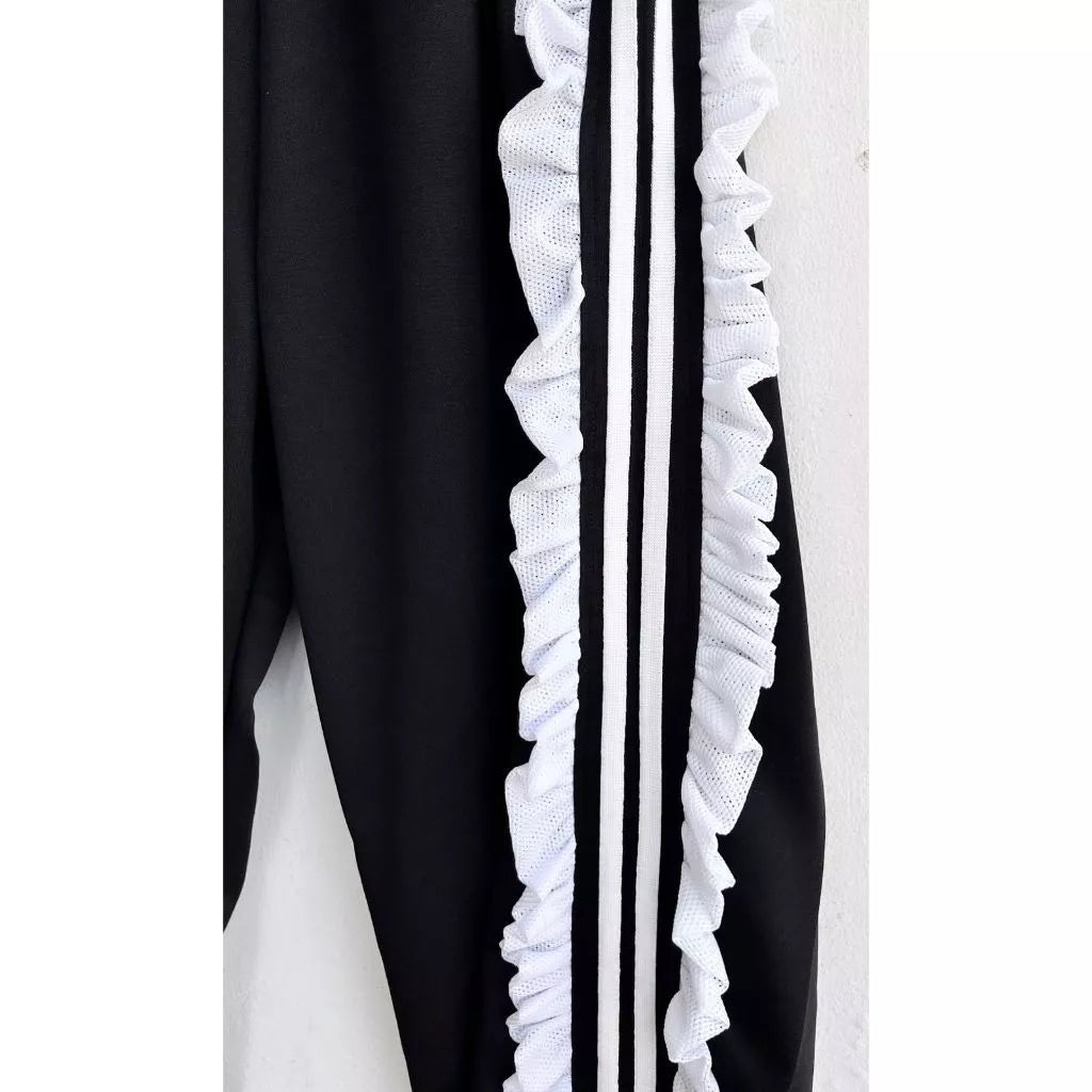 Frill Lines Athleisure Pants Black - Mannequin Plastic