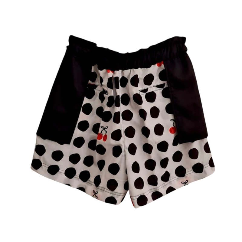 Cherry Polka Short Black White - Saya Saya