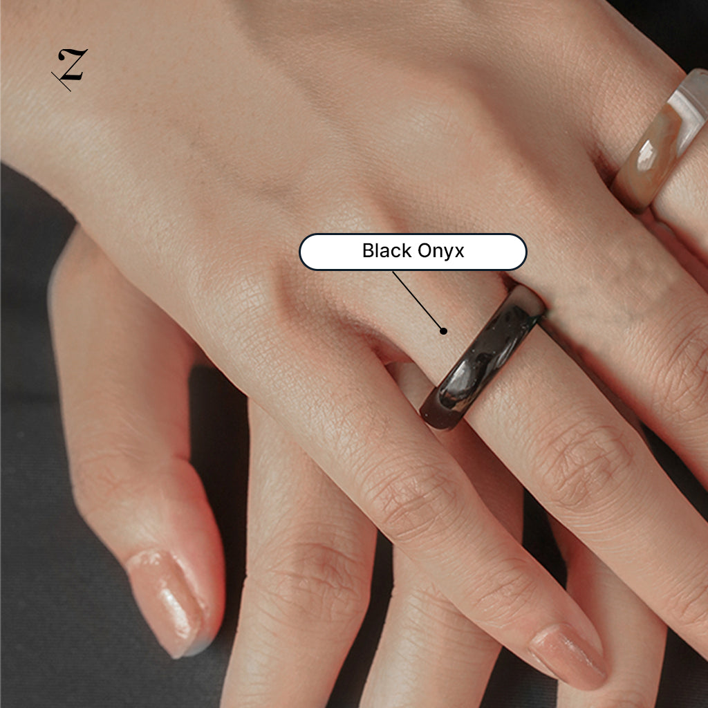 Crystal Ring Black Onyx - Zupazupazuu