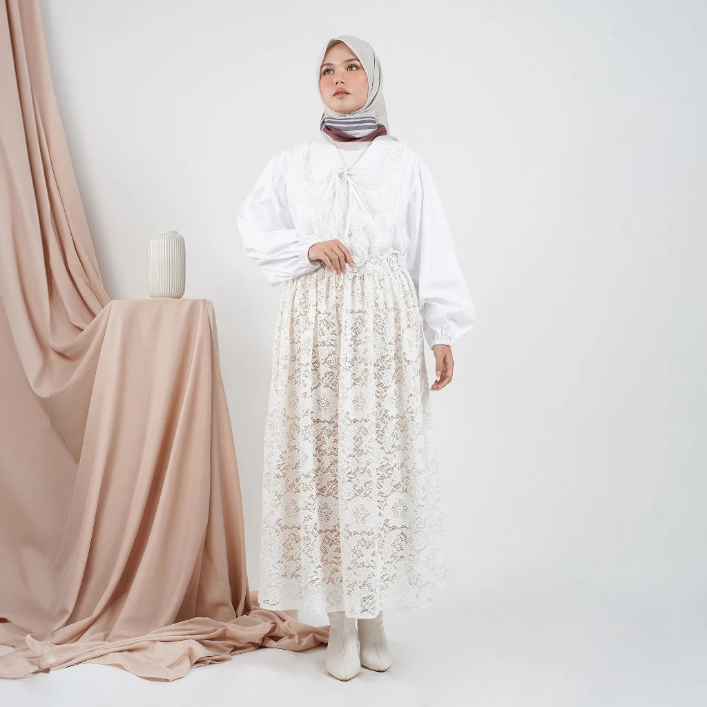 Hadijah Skirt White -  Hajeera