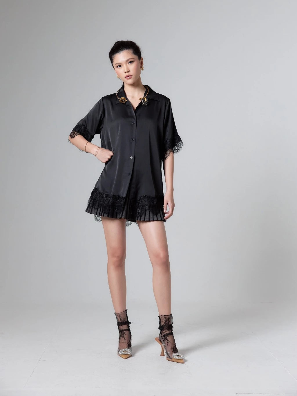 Cheryl Silk Shirt Black - Mine