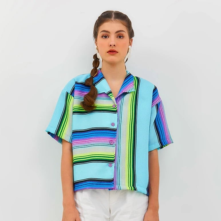 Halle Shirt Blue Stripe - Upside Down
