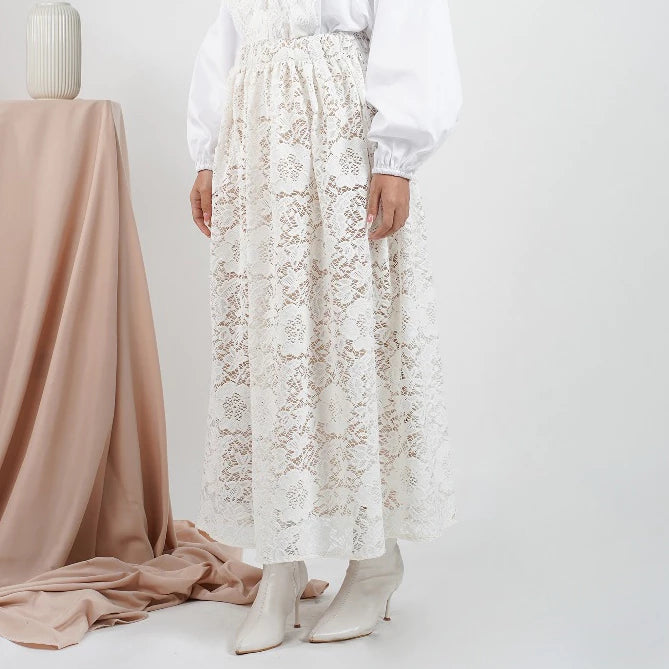 Hadijah Skirt White -  Hajeera