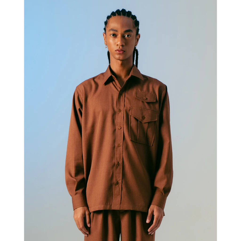 Sakuya Longsleeve Shirt Brown - SVH Official