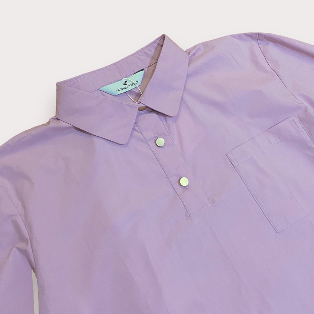 Cotton Polo Shirt LS - Dusty Lilac - Argyle & Oxford