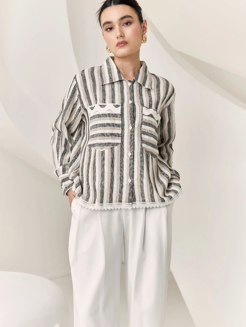 Naura Shirt Stripes - Mine