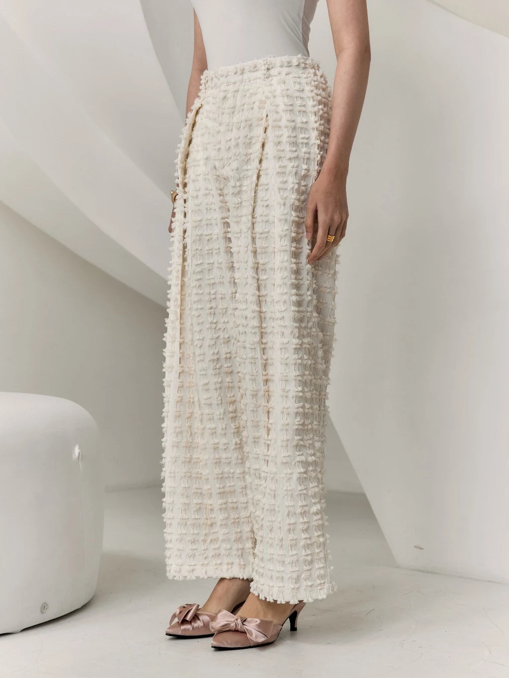 Aloe Pants Tenun Bulu Ivory - Mine
